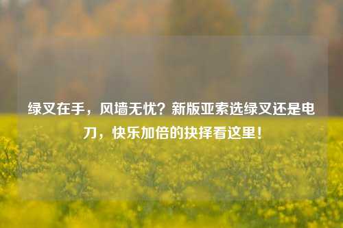 绿叉在手,风墙无忧?新版亚索选绿叉还是电刀,快乐加倍的抉择看这里!