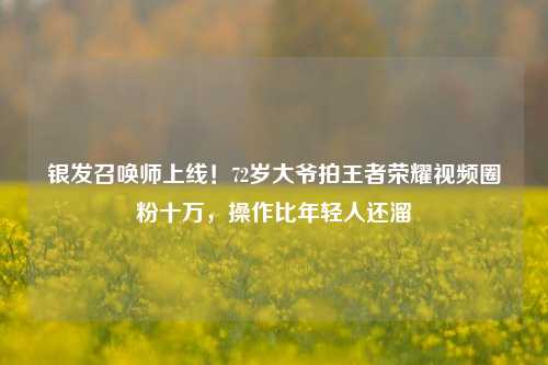 银发召唤师上线！72岁大爷拍王者荣耀视频圈粉十万，操作比年轻人还溜