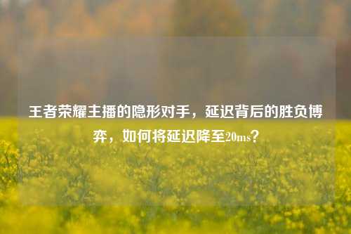王者荣耀主播的隐形对手,延迟背后的胜负博弈,如何将延迟降至20ms?