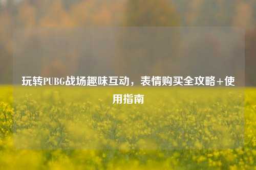 玩转PUBG战场趣味互动,表情购买全攻略+使用指南