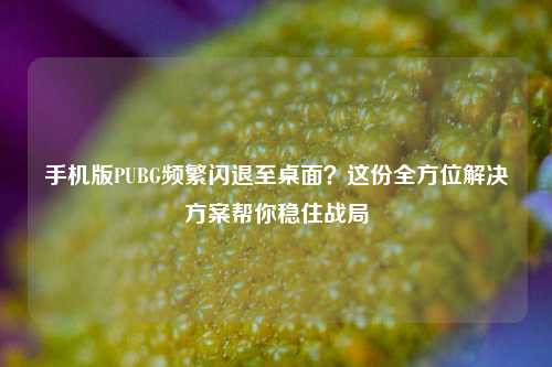 手机版PUBG频繁闪退至桌面？这份全方位解决方案帮你稳住战局