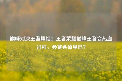 巅峰对决王者集结!王者荣耀巅峰王者会热血征程,参赛会掉星吗?