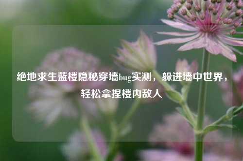 绝地求生蓝楼隐秘穿墙bug实测,躲进墙中世界,轻松拿捏楼内敌人