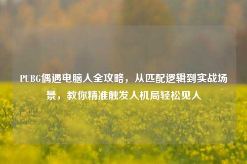 PUBG偶遇电脑人全攻略，从匹配逻辑到实战场景，教你精准触发人机局轻松见人