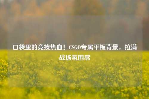 口袋里的竞技热血！CSGO专属平板背景，拉满战场氛围感