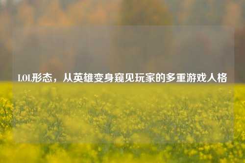LOL形态，从英雄变身窥见玩家的多重游戏人格