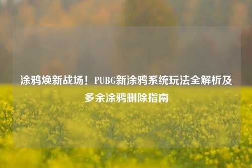 涂鸦焕新战场！PUBG新涂鸦系统玩法全解析及多余涂鸦删除指南