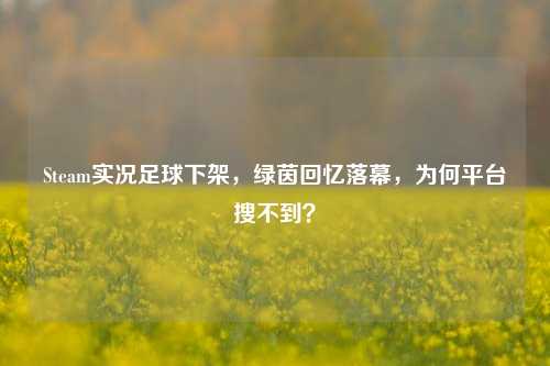 Steam实况足球下架，绿茵回忆落幕，为何平台搜不到？