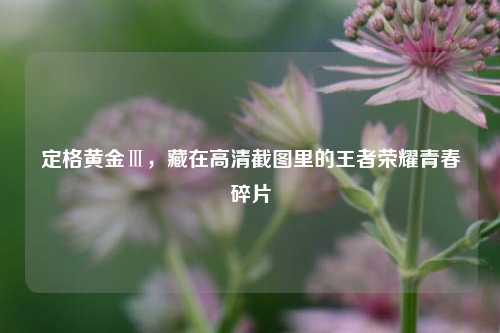 定格黄金Ⅲ，藏在高清截图里的王者荣耀青春碎片