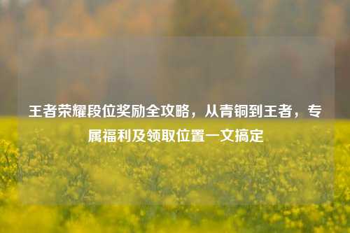 王者荣耀段位奖励全攻略，从青铜到王者，专属福利及领取位置一文搞定
