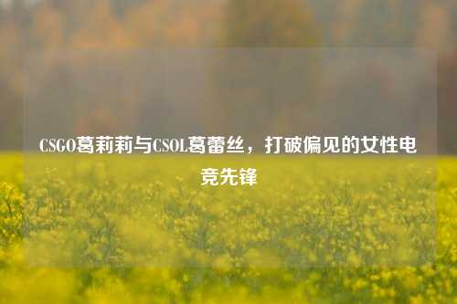 CSGO葛莉莉与CSOL葛蕾丝,打破偏见的女性电竞先锋