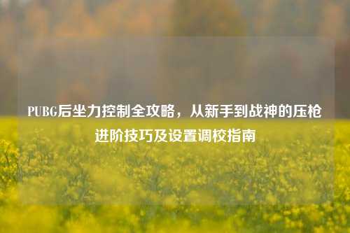 PUBG后坐力控制全攻略，从新手到战神的压枪进阶技巧及设置调校指南