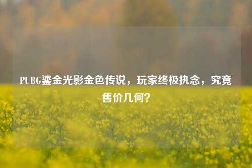PUBG鎏金光影金色传说，玩家终极执念，究竟售价几何？