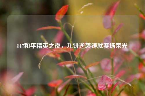 817和平精英之夜,九饼逆袭铸就赛场荣光