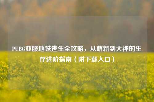 PUBG亚服地铁逃生全攻略,从萌新到大神的生存进阶指南(附下载入口)