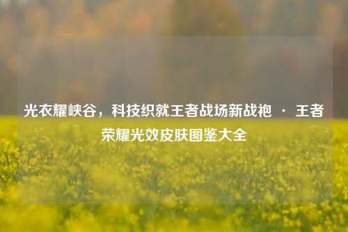 光衣耀峡谷，科技织就王者战场新战袍 · 王者荣耀光效皮肤图鉴大全