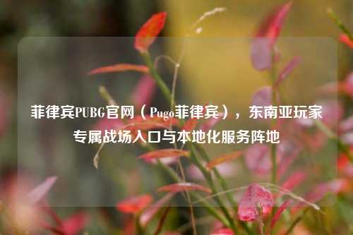 菲律宾PUBG官网(Pugo菲律宾),东南亚玩家专属战场入口与本地化服务阵地