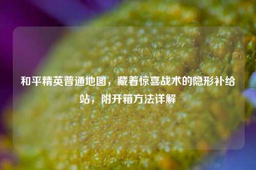 和平精英普通地图，藏着惊喜战术的隐形补给站，附开箱方法详解