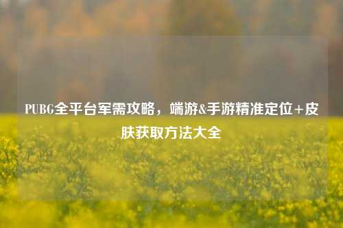 PUBG全平台军需攻略,端游&手游精准定位+皮肤获取方法大全
