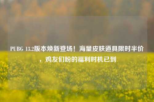 PUBG 13.2版本焕新登场！海量皮肤道具限时半价，鸡友们盼的福利时机已到