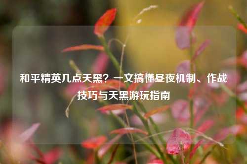 和平精英几点天黑?一文搞懂昼夜机制、作战技巧与天黑游玩指南