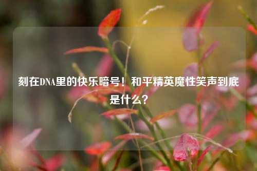 刻在DNA里的快乐暗号!和平精英魔性笑声到底是什么?
