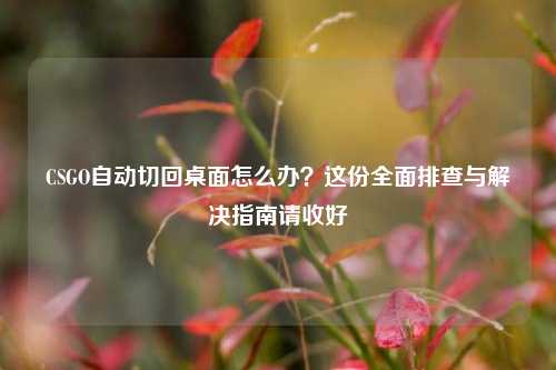 CSGO自动切回桌面怎么办？这份全面排查与解决指南请收好