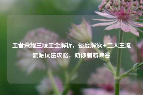 王者荣耀兰陵王全解析，强度解读+三大主流流派玩法攻略，助你制霸峡谷