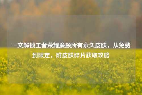 一文解锁王者荣耀廉颇所有永久皮肤，从免费到限定，附皮肤碎片获取攻略