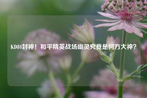 KD84封神！和平精英战场幽灵究竟是何方大神？