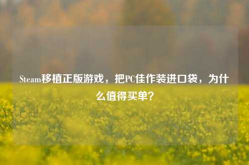Steam移植正版游戏，把PC佳作装进口袋，为什么值得买单？