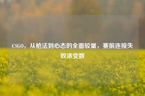 CSGO，从枪法到心态的全面较量，赛前连接失败添变数