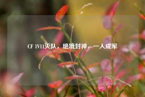 CF 1V11灭队,绝境封神,一人成军