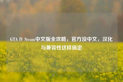 GTA IV Steam中文版全攻略,官方没中文,汉化与兼容性这样搞定