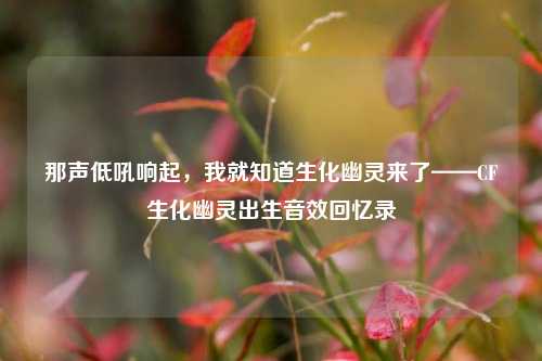 那声低吼响起，我就知道生化幽灵来了——CF生化幽灵出生音效回忆录