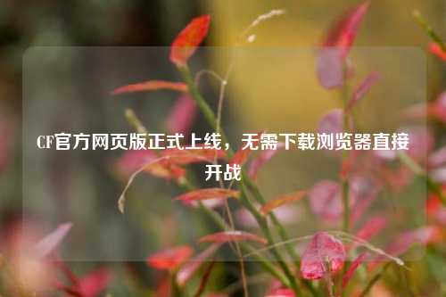 CF官方网页版正式上线,无需下载浏览器直接开战