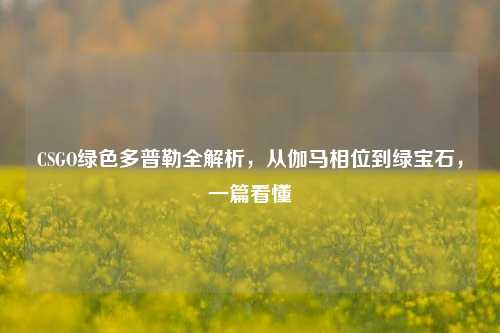 CSGO绿色多普勒全解析,从伽马相位到绿宝石,一篇看懂