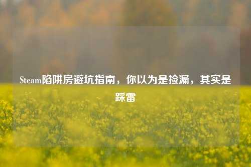 Steam陷阱房避坑指南，你以为是捡漏，其实是踩雷