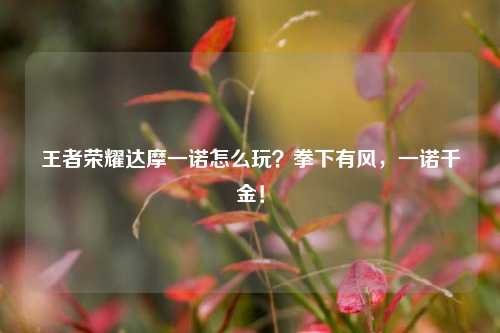 王者荣耀达摩一诺怎么玩?拳下有风,一诺千金!