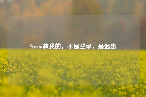 Steam教我的，不是登录，是退出
