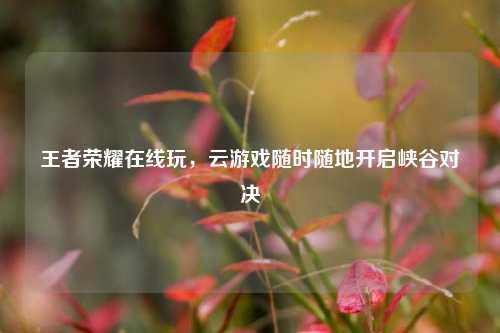 王者荣耀在线玩，云游戏随时随地开启峡谷对决