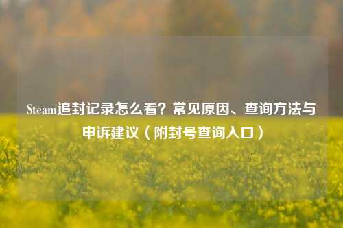 Steam追封记录怎么看？常见原因、查询方法与申诉建议（附封号查询入口）