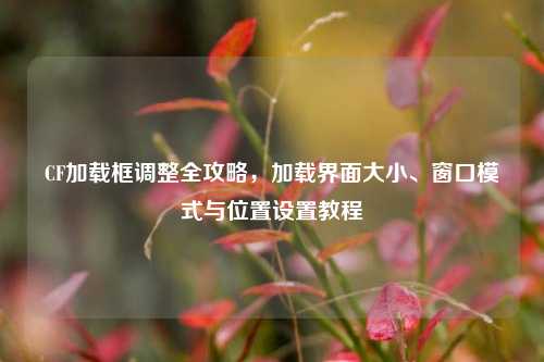 CF加载框调整全攻略，加载界面大小、窗口模式与位置设置教程