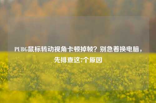 PUBG鼠标转动视角卡顿掉帧?别急着换电脑,先排查这7个原因