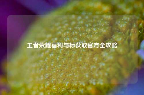 王者荣耀福利与标获取官方全攻略