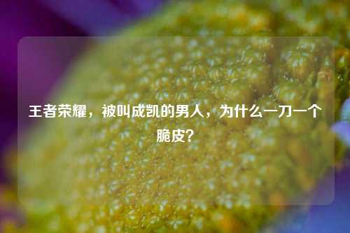 王者荣耀,被叫成凯的男人,为什么一刀一个脆皮?