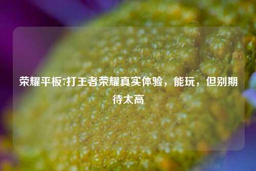 荣耀平板7打王者荣耀真实体验,能玩,但别期待太高