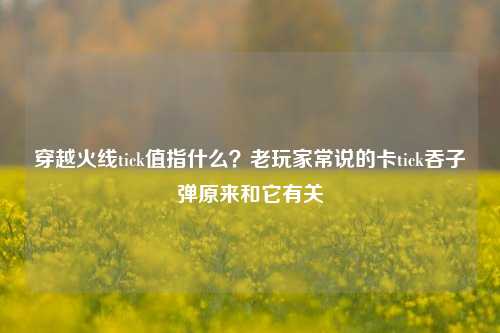 穿越火线tick值指什么?老玩家常说的卡tick吞子弹原来和它有关