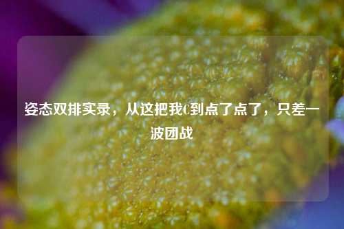 姿态双排实录，从这把我C到点了点了，只差一波团战