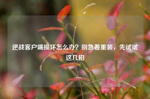 逆战客户端损坏怎么办？别急着重装，先试试这几招